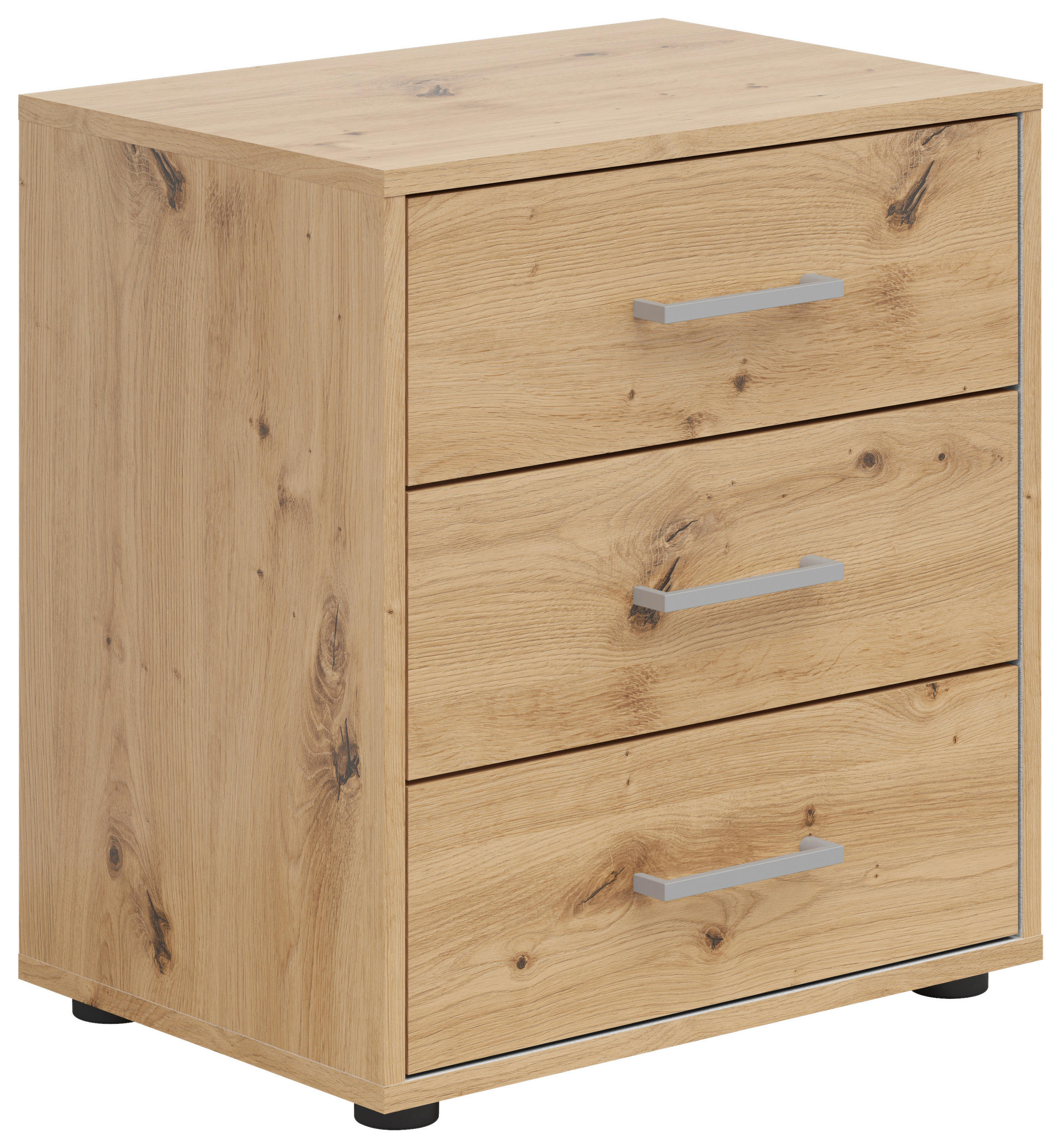 NACHTSCHRANK  - Silberfarben/Grauweiß, Basics, Holzwerkstoff/Kunststoff (50/54/35cm)
