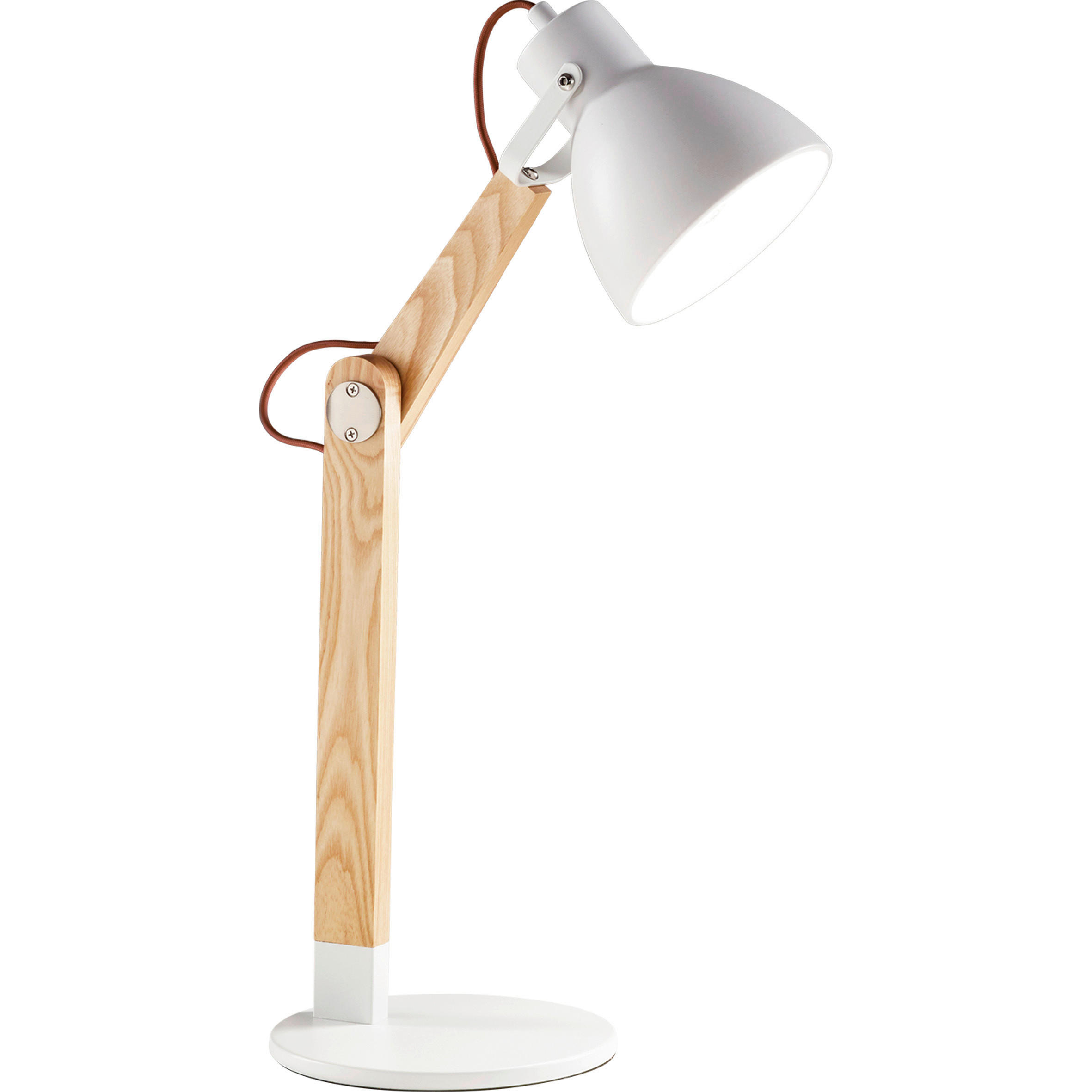 TISCHLEUCHTE 41/73 cm   - Weiß/Naturfarben, Design, Holz/Metall (41/73cm) - Fabas Luce