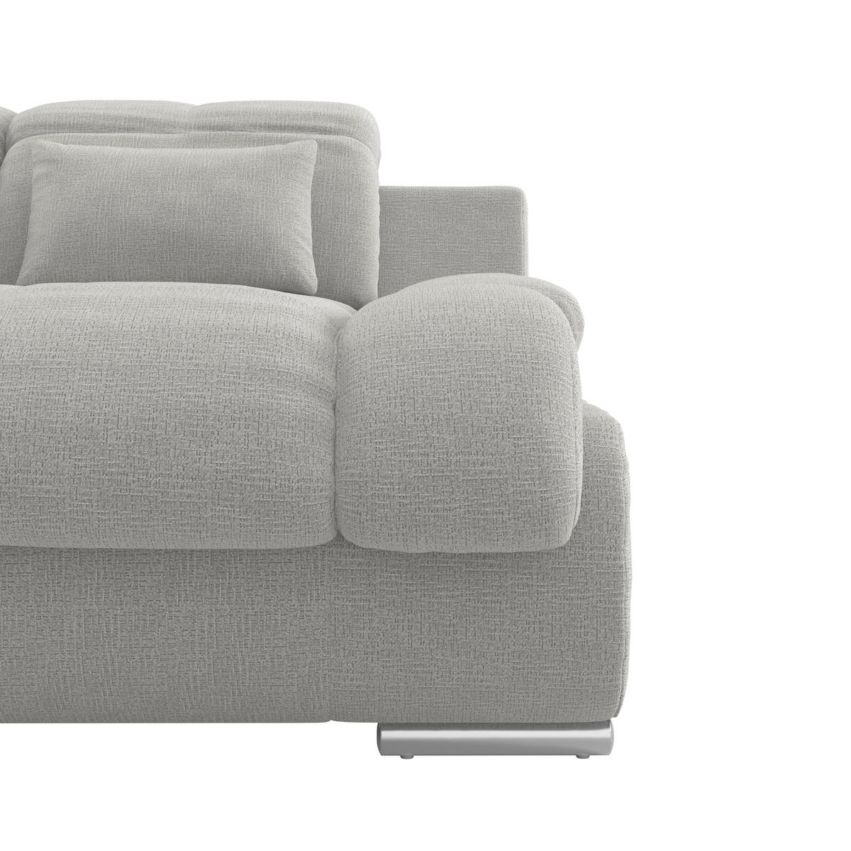WOHNLANDSCHAFT MULTI Grau Chenille  - Chromfarben/Grau, MODERN, Textil/Metall (228/345/184cm) - Livetastic