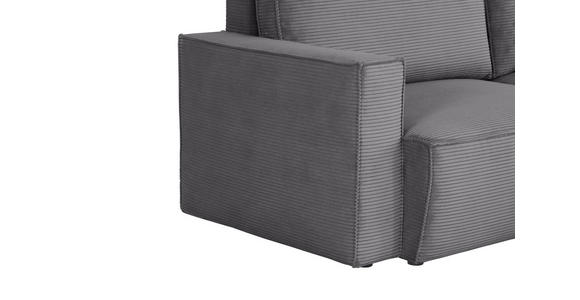 ECKSOFA  in Feincord Dunkelgrau  - Dunkelgrau/Schwarz, KONVENTIONELL, Kunststoff/Textil (242/151cm) - Carryhome
