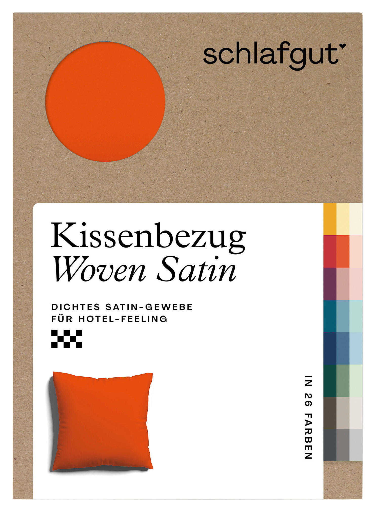 KISSENHÜLLE WOVEN SATIN 40/40 cm  - Dunkelorange, Basics, Textil (40/40cm) - Schlafgut