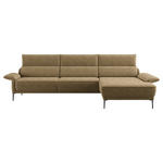ECKSOFA in Bouclé Hellbraun  330/186 cm  - Hellbraun/Schwarz, Design, Textil/Metall (330/186cm) - Johann Jakob
