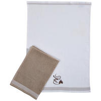 GESCHIRRTUCH-SET 2-teilig Weiß, Beige  - Beige/Weiß, Textil (50/70cm) - Esposa