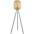 STEHLEUCHTE 62/165 cm    - Schwarz/Naturfarben, Trend, Naturmaterialien/Metall (62/165cm) - Novel