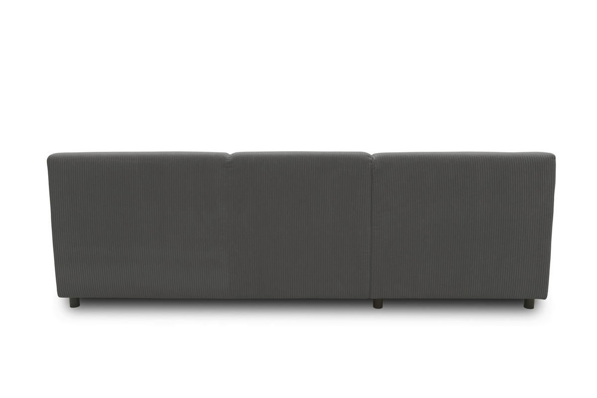 ECKSCHLAFSOFA  CAPRI 2 Grau Cord  - Schwarz/Grau, Basics, Kunststoff/Textil (146/241cm) - MID.YOU