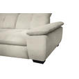 ECKSOFA in Flachgewebe Ecru  313/242 cm  - Ecru/Schwarz, Design, Textil/Metall (313/242cm) - Xora