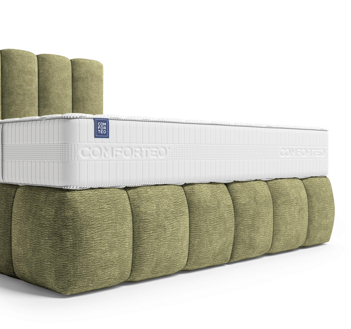 BOXSPRINGBETT 180/200 cm,  in Grün, Matratze, H3 + H4 = fest + sehr fest  - Schwarz/Grün, Modern, Holz/Holzwerkstoff (180/200cm) - MID.YOU