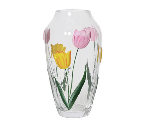 DEKOVASE  - Transparent/Gelb, LIFESTYLE, Glas (15,00/15,00/28,00cm)