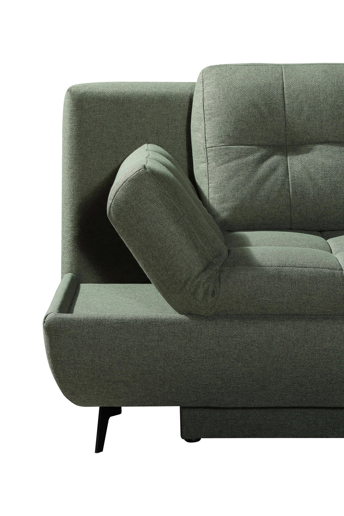 SCHLAFSOFA  mit Flachgewebe Grün  - Schwarz/Grün, Design, Textil/Metall (210/92/107cm) - Novel