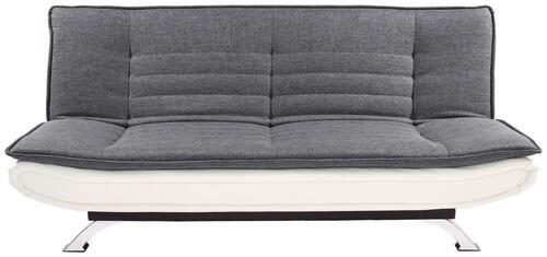 SCHLAFSOFA in Lederlook, Webstoff Weiß, Edelstahlfarben, Dunkelgrau  - Edelstahlfarben/Dunkelgrau, Basics, Textil/Metall (190/90/102cm) - MID.YOU