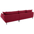 ECKSOFA  in Webstoff Dunkelrot  304/196 cm  - Schwarz/Dunkelrot, KONVENTIONELL, Textil/Metall (304/196cm) - Hom`in
