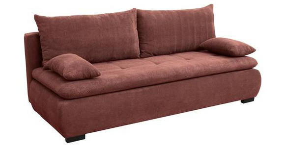 SCHLAFSOFA Webstoff, Plüsch Rotbraun - Rotbraun/Schwarz, KONVENTIONELL, Textil (203/72-96/98cm) - Novel