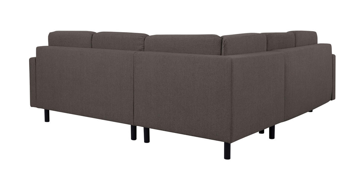 ECKSOFA in Grau  - Buchefarben/Grau, Design, Holz/Textil (242/242cm) - MID.YOU
