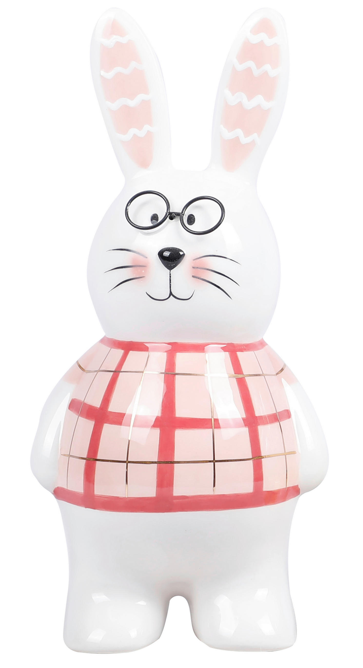 Iepure Paște - roz aprins/alb, Lifestyle, ceramică (11,2/24,5/10,3cm)