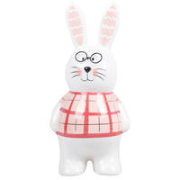 Iepure Paște - roz aprins/alb, Lifestyle, ceramică (11,2/24,5/10,3cm)