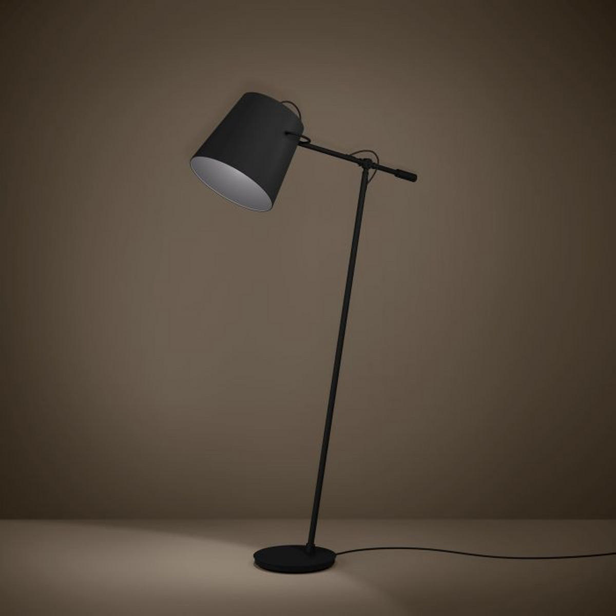 STEHLEUCHTE 30/80/153 cm    - Schwarz, Basics, Textil/Metall (30/80/153cm) - Eglo