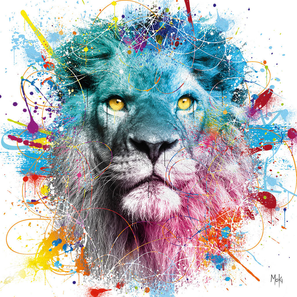 KUNSTDRUCK Tiere Multicolor, Weiß 30/30 cm  - Multicolor/Weiß, Basics, Papier (30/30cm) - Monee