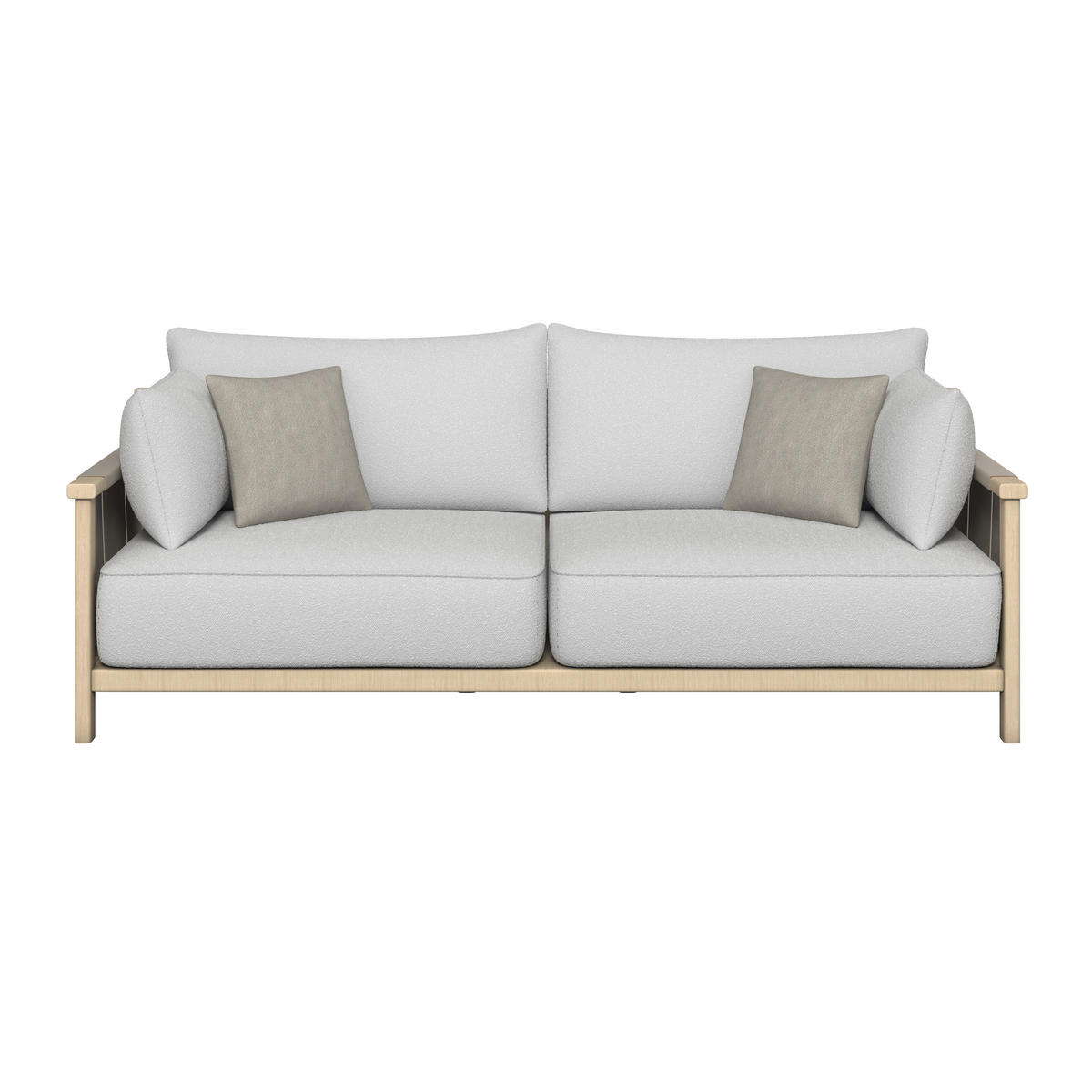 2-SITZER-SOFA Flachgewebe Taupe, Eschefarben, Sandfarben  - Sandfarben/Taupe, ROMANTIK / LANDHAUS, Holz/Textil (219/83/98cm) - Dieter Knoll