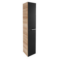 HOCHSCHRANK 30/162/31,8 cm  - Chromfarben/Eichefarben, Basics, Glas/Holzwerkstoff (30/162/31,8cm) - MID.YOU