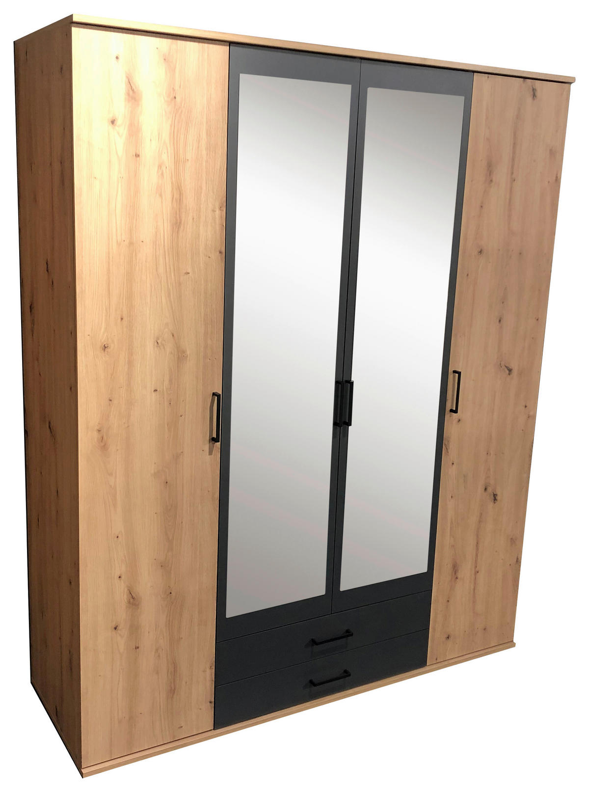 ORMAR S KLASIČNIM VRATIMA antracit, boje hrasta   - boje hrasta/antracit, Moderno, staklo/drvni materijal (159,3/196,3/53,5cm) - Ti'me