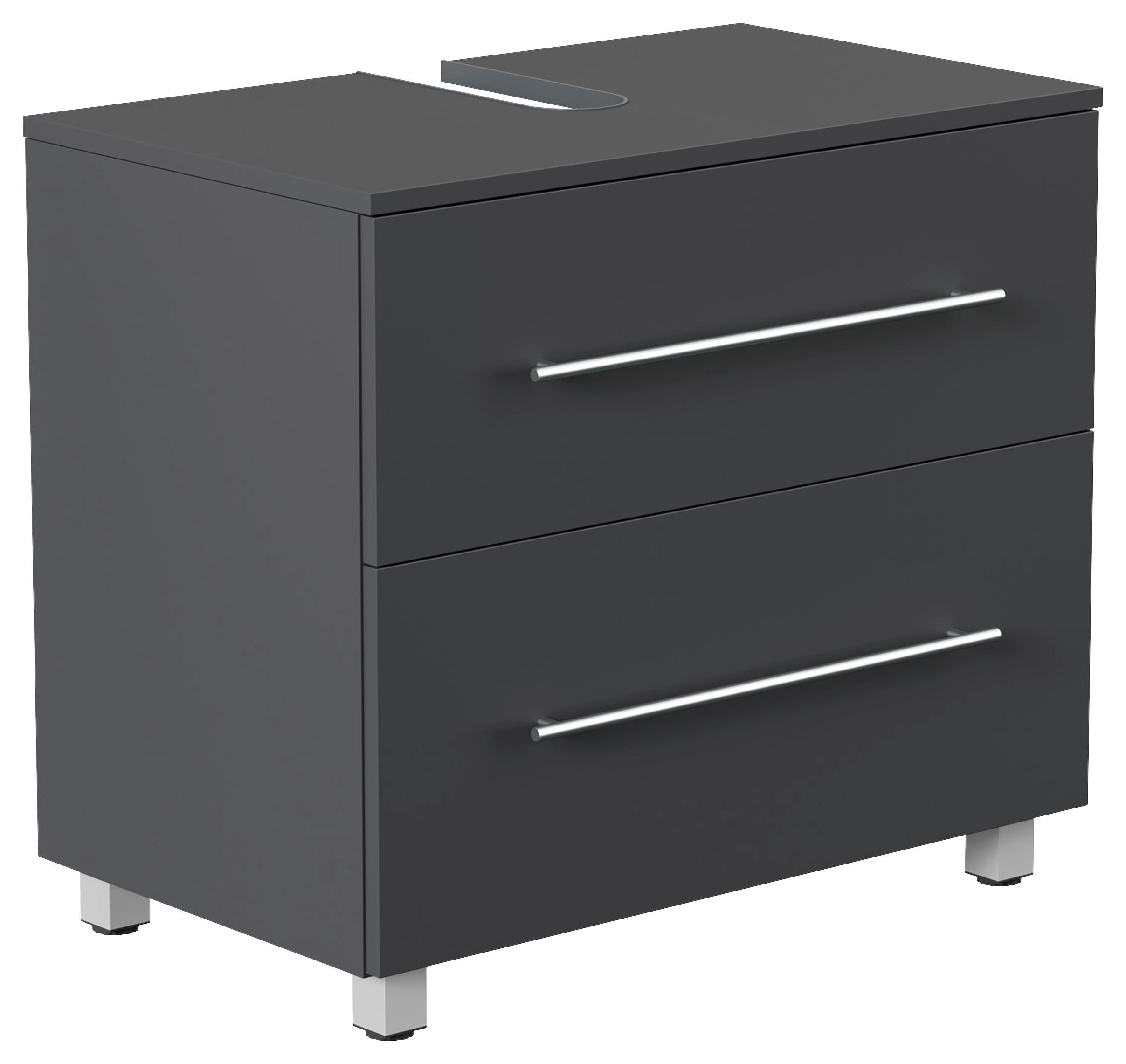 WASCHBECKENUNTERSCHRANK 70/63/41,6 cm  - Silberfarben/Graphitfarben, MODERN, Holzwerkstoff/Metall (70/63/41,6cm) - MID.YOU