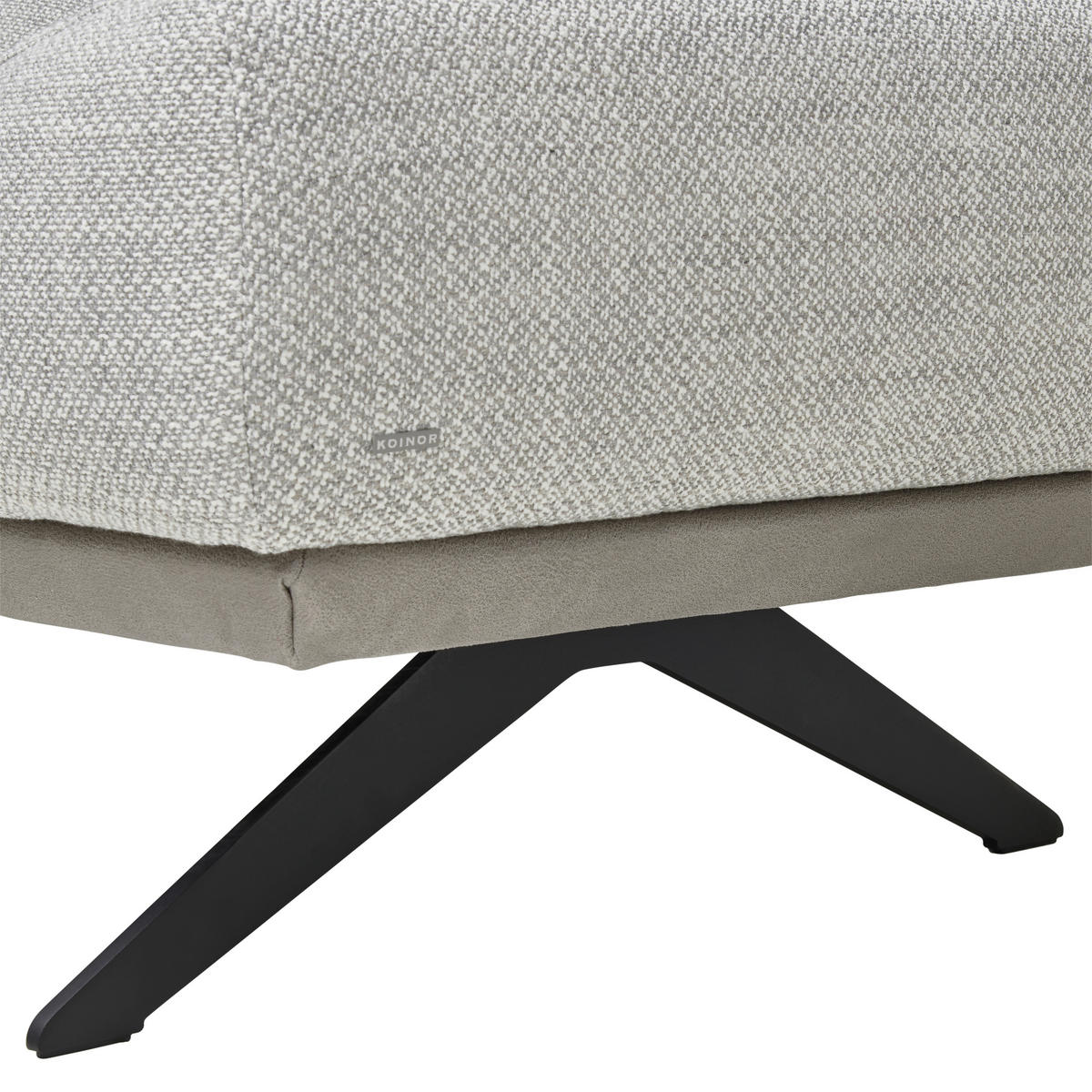 ECKSOFA in Flachgewebe Hellgrau  - Dunkelgrau/Hellgrau, Design, Textil/Metall (239/270cm) - Koinor