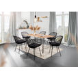 ESSTISCH in Holz, Metall 160/90/76 cm - Schwarz/Akaziefarben, Design, Holz/Metall (160/90/76cm) - Landscape