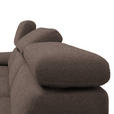 ECKSOFA in Velours Braun  - Schwarz/Braun, Design, Textil/Metall (295/187cm) - Novel