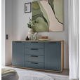 SIDEBOARD Tizio 151/82,5/46 cm 4 Schublade(n)  - Blau/Eichefarben, Design, Holzwerkstoff/Metall (151/82,5/46cm) - Dieter Knoll