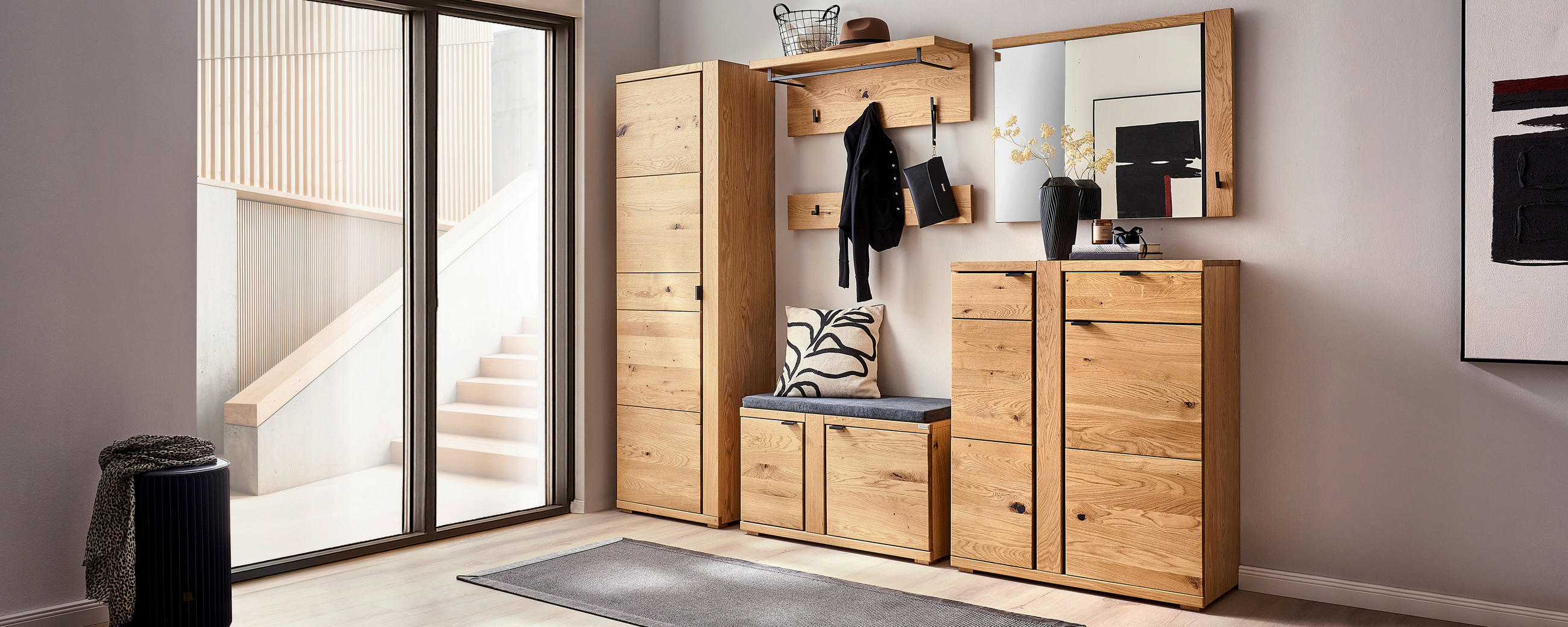 SCHUHSCHRANK 90/111,5/38 cm - Wildeiche/Anthrazit, Natur, Holz/Holzwerkstoff (90/111,5/38cm) - Linea Natura