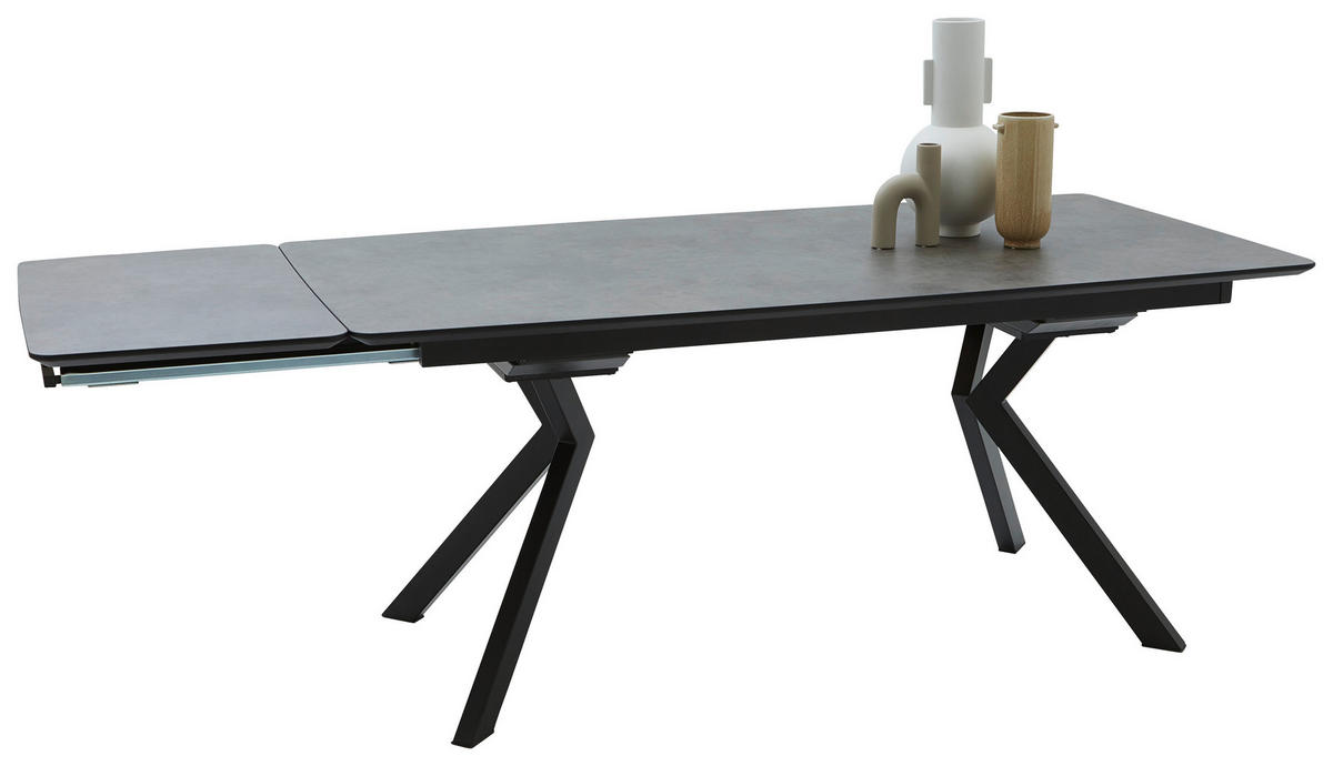 ESSTISCH Schwarz, Dunkelgrau  - Dunkelgrau/Schwarz, Design, Kunststoff/Metall (180/90/76cm) - Dieter Knoll