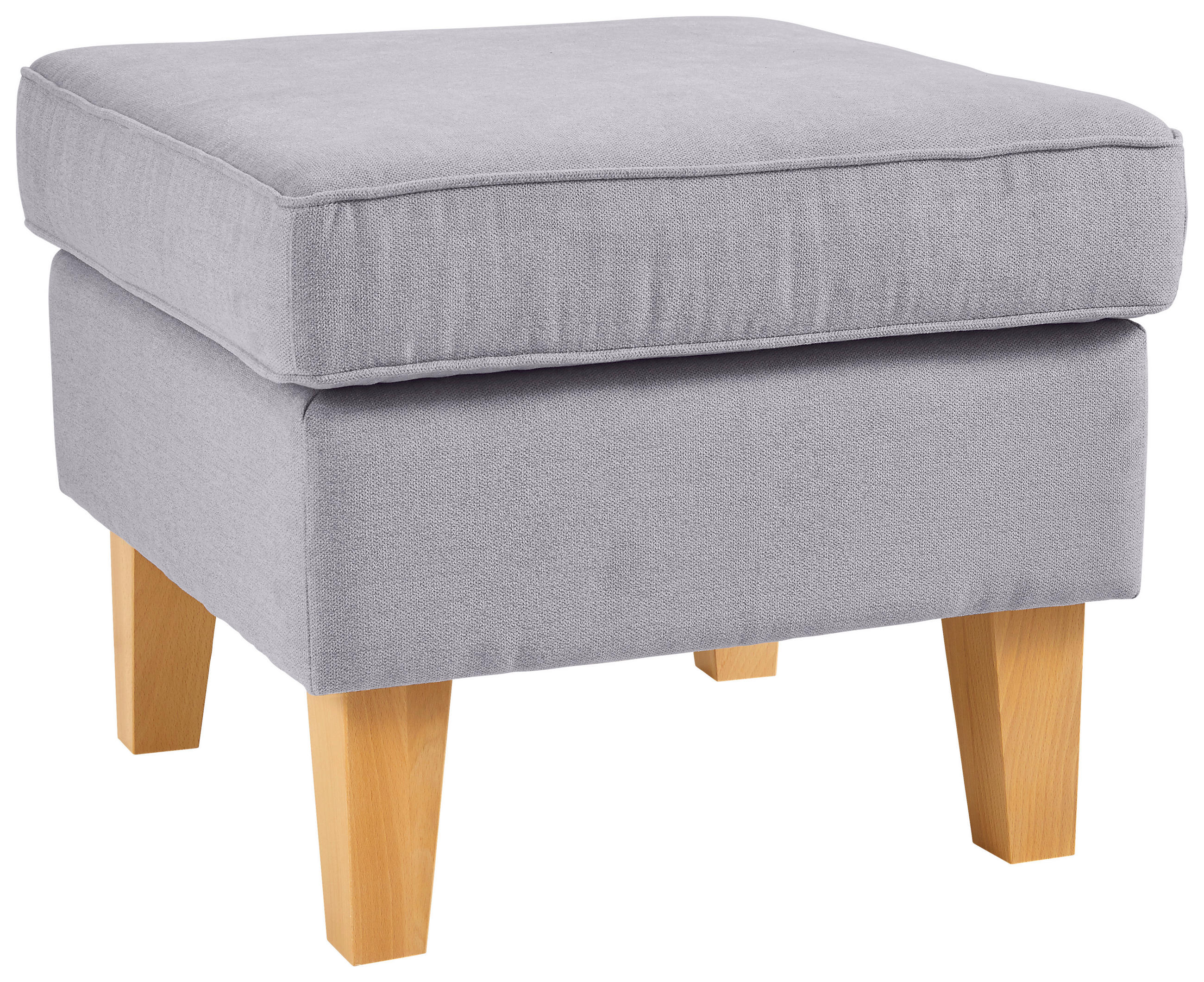 HOCKER in Textil Hellgrau  - Eichefarben/Hellgrau, Design, Holz/Textil (55/44/55cm) - MID.YOU