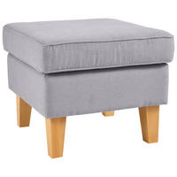 HOCKER in Textil Hellgrau  - Eichefarben/Hellgrau, Design, Holz/Textil (55/44/55cm) - MID.YOU