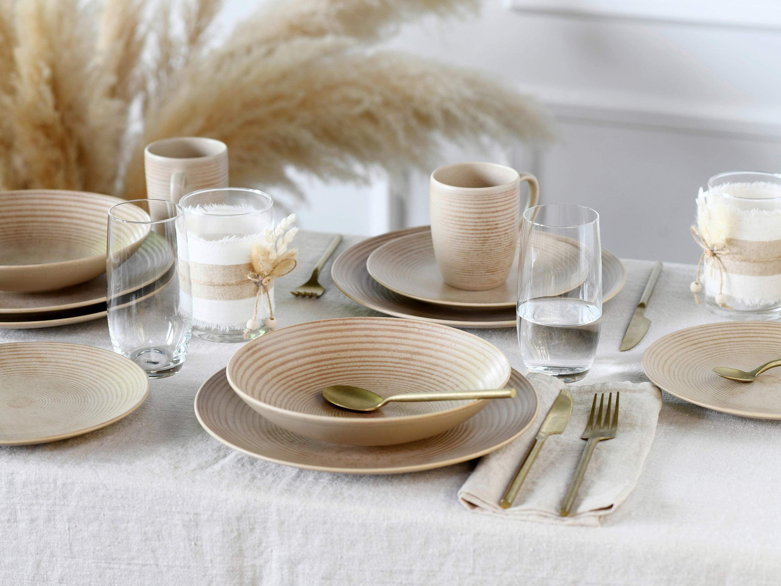 KOMBISERVICE 16-teilig  - Sandfarben, Design, Keramik - Creatable