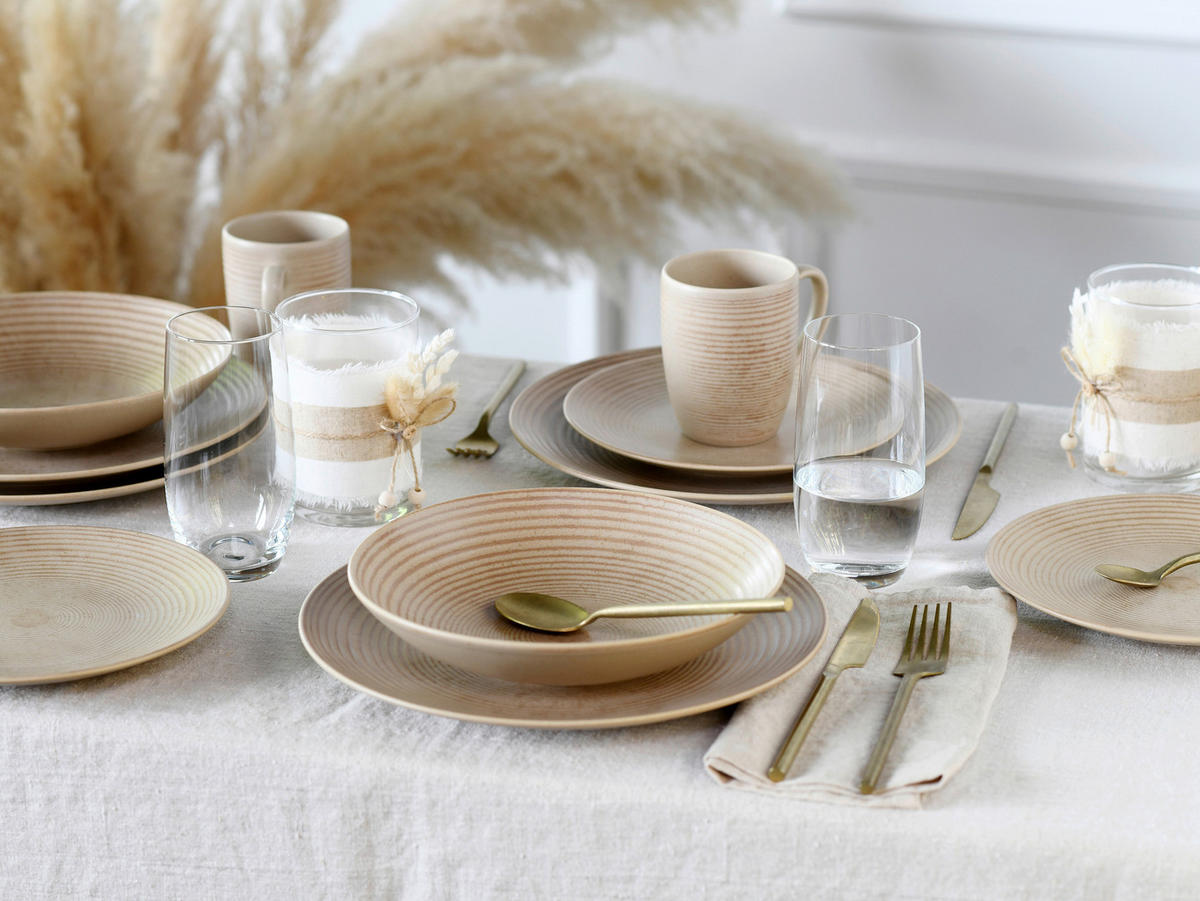 KOMBISERVICE 16-teilig  - Sandfarben, Design, Keramik - Creatable