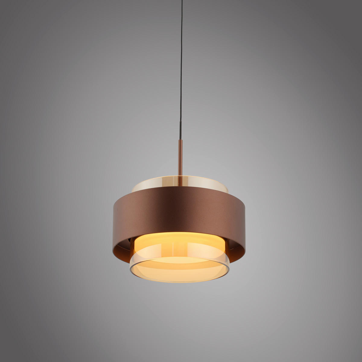 LED-HÄNGELEUCHTE 17/17/200 cm  - Kupferfarben, Design, Kunststoff/Metall (17/17/200cm)