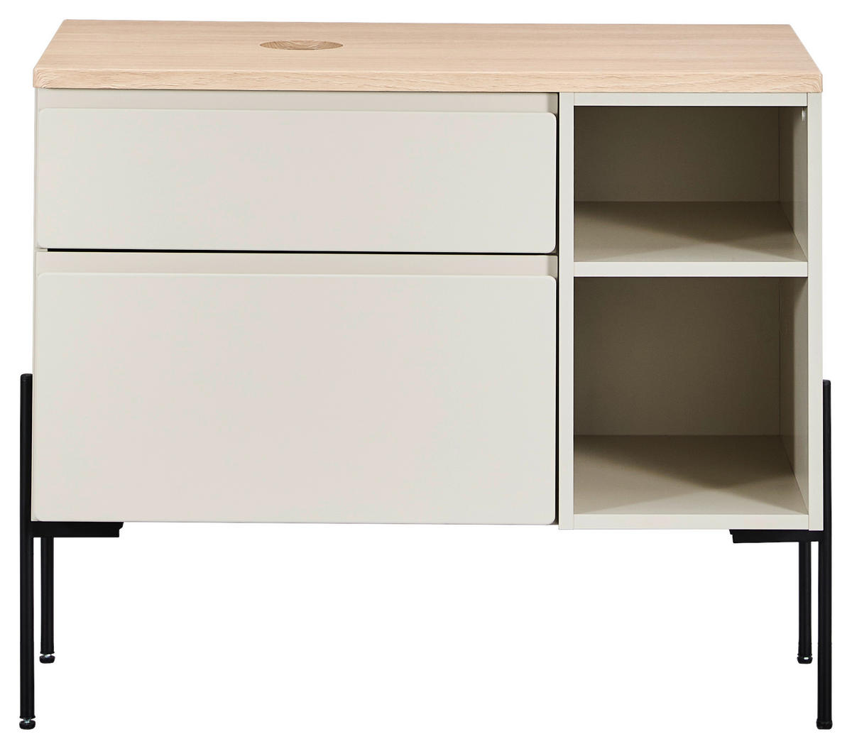 WASCHBECKENUNTERSCHRANK 90/51/47 cm  - Greige/Eichefarben, MODERN, Holzwerkstoff (90/51/47cm) - Welnova