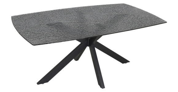 ESSTISCH in Metall, Glas 180/100/76 cm - Schwarz/Grau, KONVENTIONELL, Glas/Metall (180/100/76cm) - Carryhome