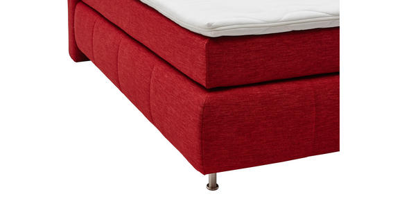 BOXSPRINGBETT 180/200 cm in Rot - Rot/Alufarben, KONVENTIONELL, Textil/Metall (180/200cm) - Dieter Knoll