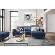 ECKSOFA in Webstoff Dunkelblau  260/187 cm  - Chromfarben/Dunkelblau, Design, Textil/Metall (260/187cm) - Xora