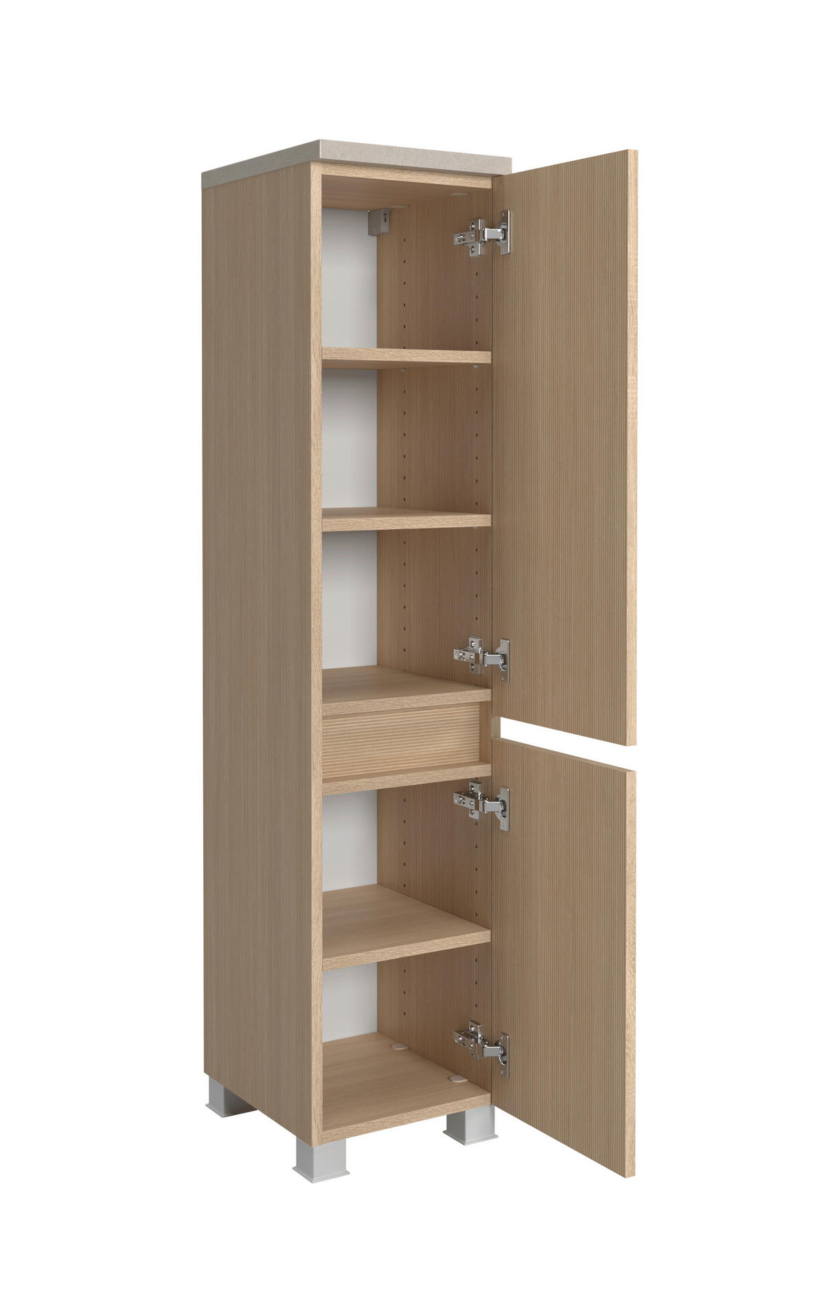 MIDISCHRANK 30/131/35 cm  - Sandfarben/Eichefarben, KONVENTIONELL, Holzwerkstoff/Kunststoff (30/131/35cm) - Xora