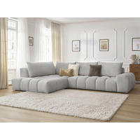 ECKSOFA Ottomane links  EVEREST Hellgrau Struktur  - Hellgrau/Schwarz, MODERN, Kunststoff/Textil (210/352cm)
