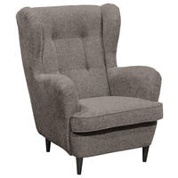 FOTELJ Z OPORO ZA GLAVO,  peščene barve tekstil - črna/peščene barve, Basics, tekstil/les (78/102/98cm) - MID.YOU