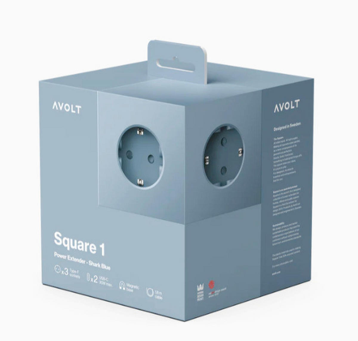 STECKDOSENWÜRFEL - Pastellblau, Basics, Kunststoff (7,6/7,6/7,6cm) - AVOLT