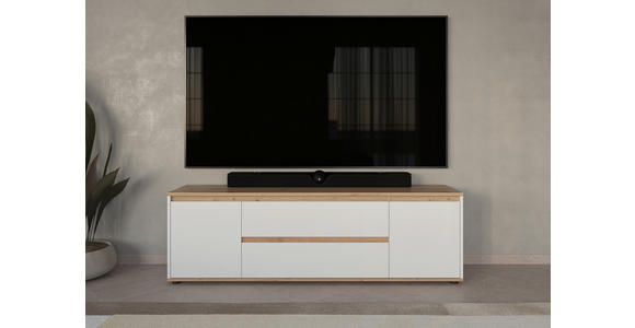 LOWBOARD  160/50/42 cm 2 Schublade(n) stehend  - Schwarz/Weiß, MODERN, Holzwerkstoff/Kunststoff (160/50/42cm) - Carryhome