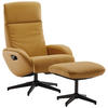 RELAXSESSELSET in Textil, Leder Gelb  - Gelb/Schwarz, Design, Leder/Textil (77/107/75cm) - Livetastic