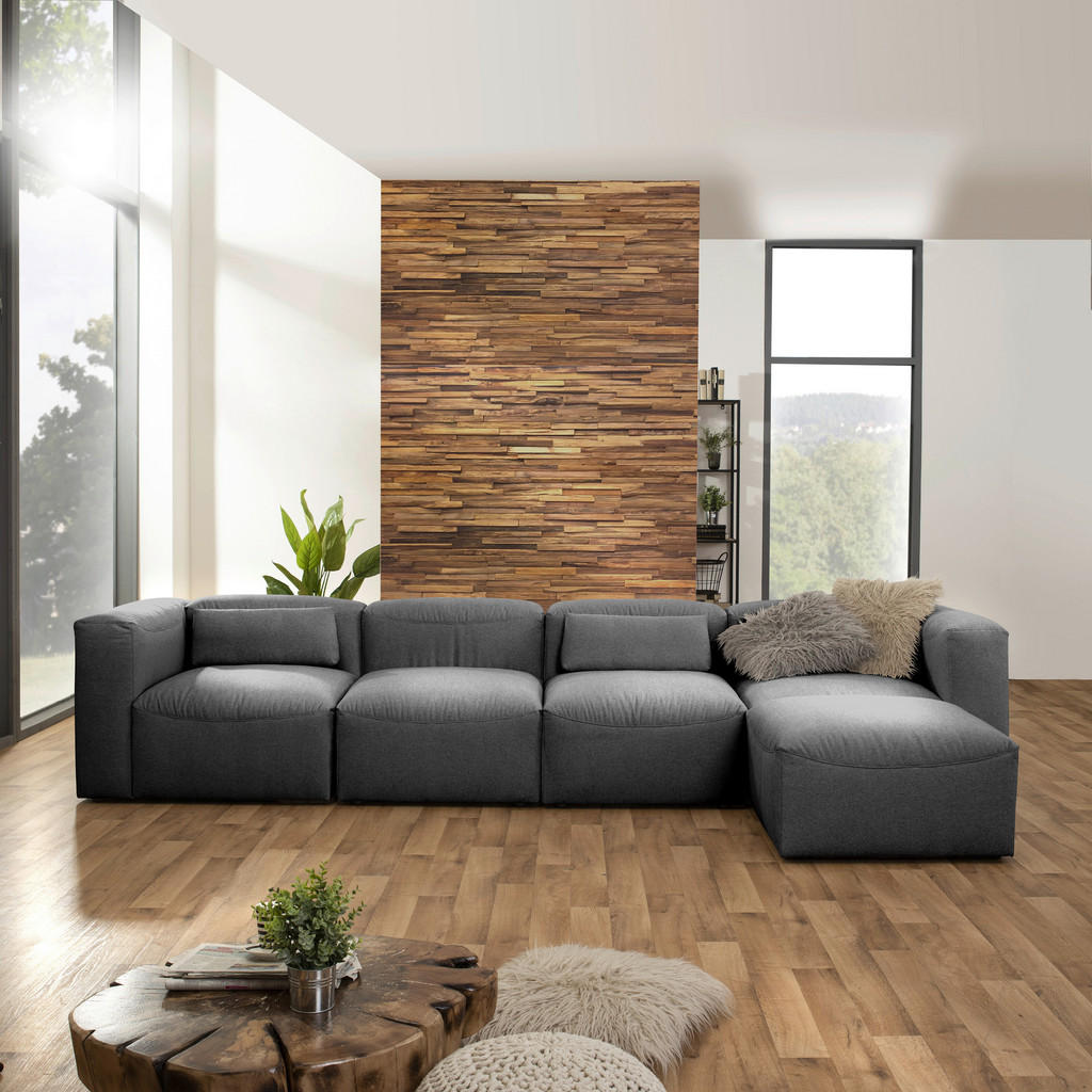 Thumbnail - Max Winzer Ecksofa Lena, Anthrazit, Textil, Uni, 5-Sitzer, L-Form, 350x175 cm, Goldenes M, Made in Germany, Typenauswahl...