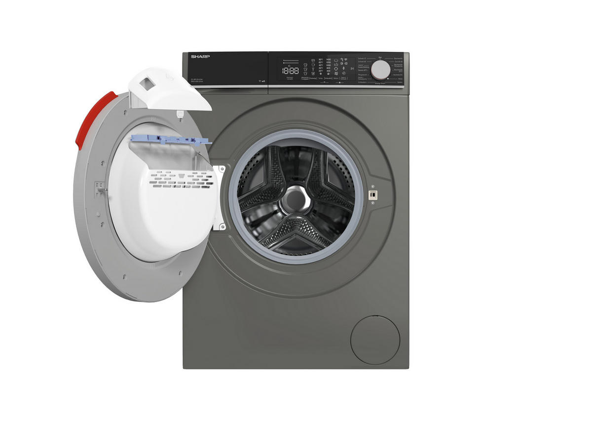 WASCHMASCHINE ES-MFL814CAA-DE  - Dunkelgrau, Basics, Glas/Kunststoff (59.7/84.5/55,7cm) - Sharp