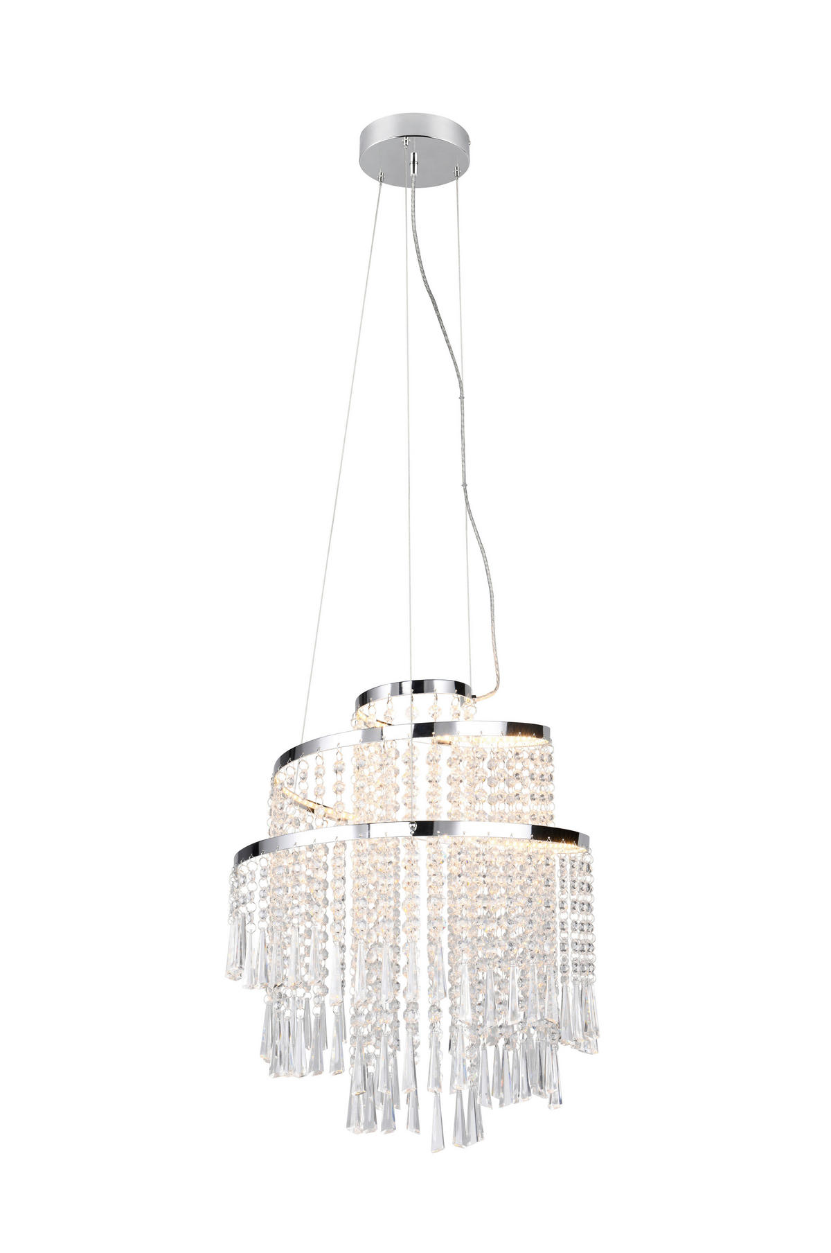 LED-HÄNGLAMPA 38/150 cm  - kromfärg/transparent, Klassisk, metall/plast (38/150cm)