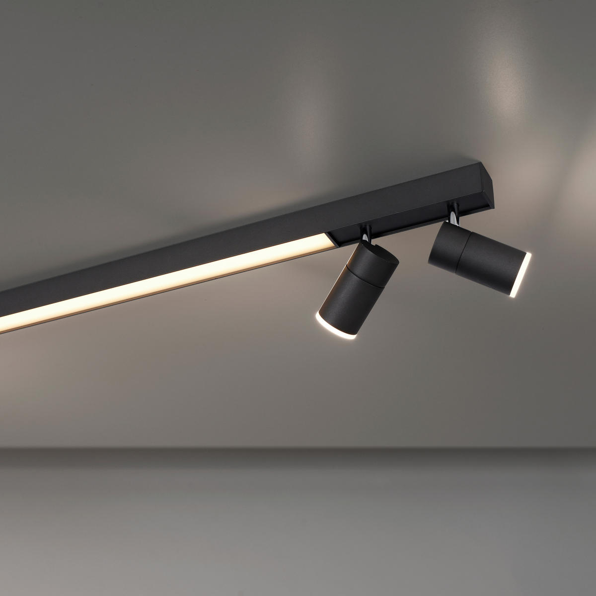 LED-DECKENLEUCHTE Pure-Lines 120/19/15 cm   - Schwarz, Design, Kunststoff/Metall (120/19/15cm) - Neuhaus PURE